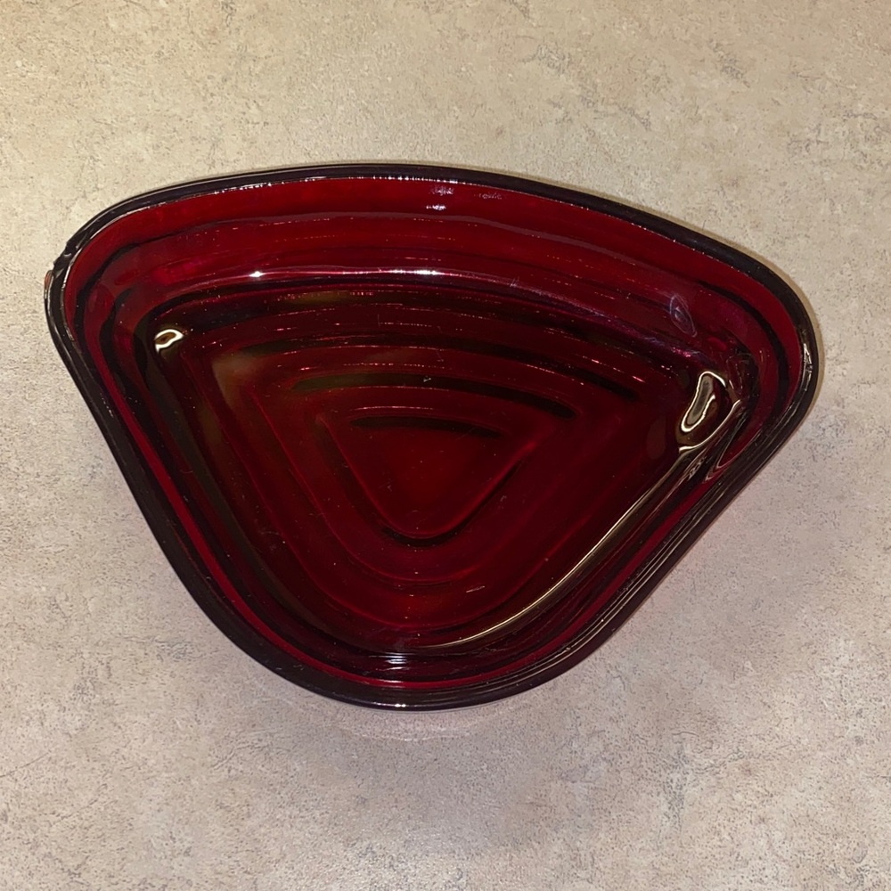Vintage Red Glass Bowl /Dish
